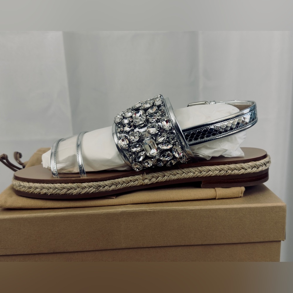 Michael Kors Lafayette Runway Embellished Genuine Metallic Snake SandalsUS11 NWT - Picture 10 of 11